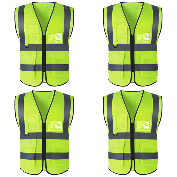 Chaleco Reflectante Seguridad Con Reflectantes para Trabajadores Conductores (multibolsillos)