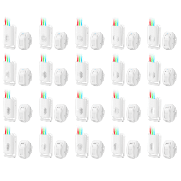 Greencycle Wireless Motion Sensor Door Chime,Doorway Motion Sensor Alarm,Door Chime for Business when Entering,Wireless Door Chime,Anti-theft,918FT Long Distance,for Shops,Homes,Offices,Garage,20PK