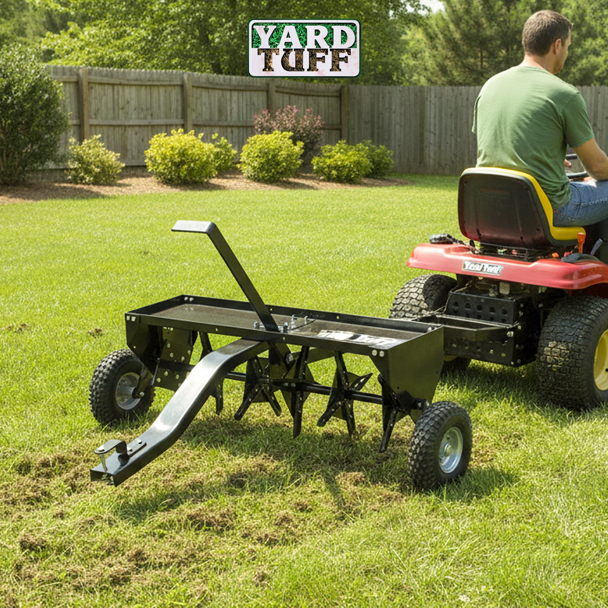 Yard Tuff Steel Plug Aerator Universal Hitch, 40 Inch Wide Working Width