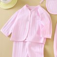 thumbnail image 4 of NIEWTR Newborn Baby Clothes Unisex Baby Clothes 4 Piece Layette Sets Cotton Newborn Clothes Gift Set Baby Gift Outfit for All Seasons(A-Pink,One Size), 4 of 4