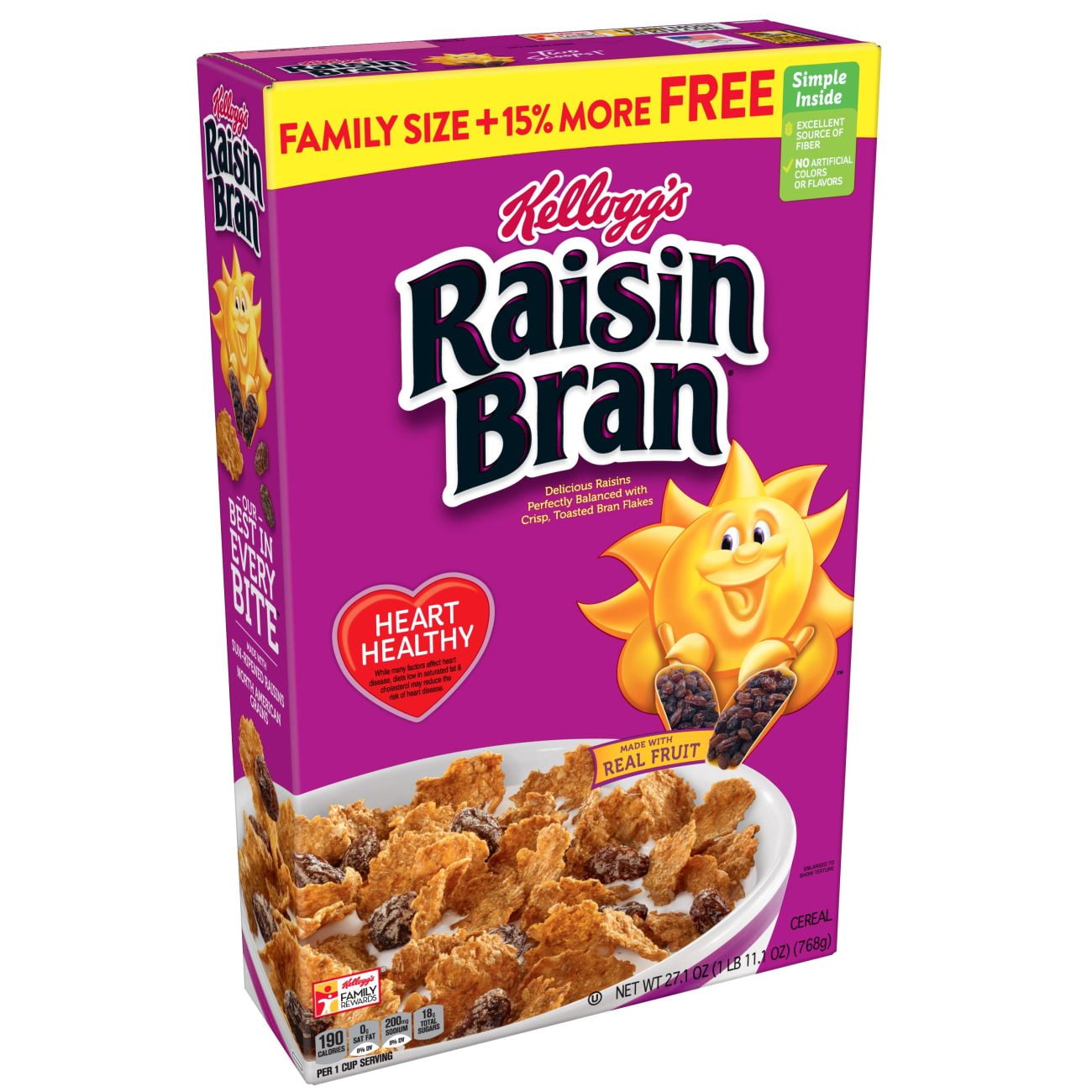 Kellogg's Raisin Bran, Breakfast Cereal, Original, 27.1 Oz Walmart