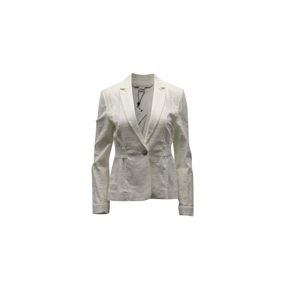 Pre-Owned Diane Von Furstenberg Gavyn Textured Jacket in White Cotton