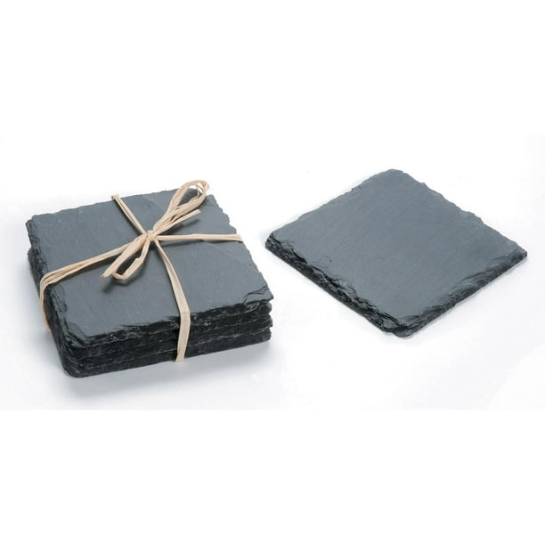 Darice Black Blank Slate Square Coasters 4 Inches 4 Pack Walmart Com Walmart Com