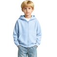 thumbnail image 2 of WhouRiu Boys Casual Zip Up Hoodies Solid Color Knit Ribbed Long Sleeve Hooded Sweatshirt With Pockets Kids Autumn Cozy Cute Sweatshirts,13-14 Years, 2 of 6