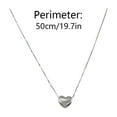 thumbnail image 3 of DESIGNICE 925 Sterling Silver Love Necklace Female Minority Design Sense of Light Luxury Gentle Heart Clavicle Chain, Silver, Lady Necklace, 1*Necklace, 3 of 7