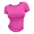 thumbnail image 7 of Gsakboxl Boho Tops for Women Women Thin Soft Round Neck Cropped Short Sleeve Pullover Crop T Shirt Fashion Slim Fit Style Lightweight Summer Going Out Casual Top For Teen Ladies Red1 L, 7 of 7