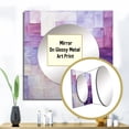 thumbnail image 3 of Designart "Abstract Shapes With Lilac Lattices" Abstract Shapes Purple Large Square Mirror - Square Bedroom Mirror Printed Wall Decor - Modern Square Printed Wall Mirror Art, 3 of 5