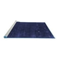 thumbnail image 2 of Ahgly Company Machine Washable Indoor Round Abstract Blue Contemporary Area Rugs, 3' Round, 2 of 4