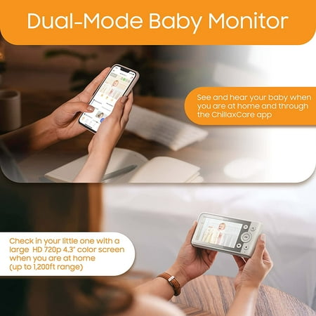 Chillax - Giraffe Pro WiFi Baby Monitor with Gooseneck Camera and 4.3" Parent Unit - White