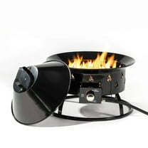 19'' Round Portable Propane Outdoor Camping  Fire Pit with Lockable Cover Lid as Handle