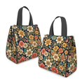 thumbnail image 2 of Pioneer Flower Floral Print Pattern Insulated Lunch Bag for Women & Adults,Large Portable Soft Cooler Lunch Bag,Thermal Food Storage Tote with Pearl Cotton,8.66L,8.75x5.75x9.5 Inch, 2 of 6