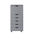 thumbnail image 5 of Naomi Home 6-Drawer Mobile Storage Dresser for Bedroom & Kids Room, Tall Rolling Organizer with Shelves, Grey, 5 of 9