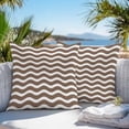 thumbnail image 5 of Abstract Waves Outdoor Pillow Covers Set of 2 Stripes Brown Water Ripple Waterproof Throw Pillow Case Decorative Square Cushion Cover for Patio Couch Garden Balcony, 20"x20", 5 of 9
