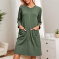thumbnail image 2 of XIAONU Womens Nightshirt Long Sleeve Zip-Front Nightgown With Pockets Soft Practical Casual Sleepwear, 2 of 7
