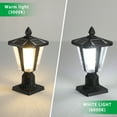 thumbnail image 5 of Outdoor Waterproof Solar Lamp Post Light , 15in (H)IP65 3000/6000K LED Lighting Cast Aluminum Dusk to Dawn Solar Post Light Fixture with Pier Mount Base, for Garden Deck Patio,1 pack, 5 of 10