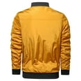 thumbnail image 4 of IYTR Mens Jackets Zipper Stand-up Collar Solid Color Long Sleeve Jacket Leisure Winter Warm Jackets with Pocket Yellow XXXXL, 4 of 5