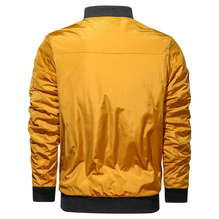 Men's Mustard Yellow Bomber Jacket - Films Jackets