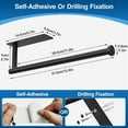 thumbnail image 5 of Gold Wall Mounted Paper Towel Holder Self Adhesive or Drilling 304 Stainless Steel Kitchen Roll Dispenser Under Cabinet, 5 of 7