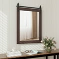 thumbnail image 4 of Costway 30"x22" Wall Mount Mirror Decor Vanity Mirror Wood Frame Barn Door Style Walnut, 4 of 9