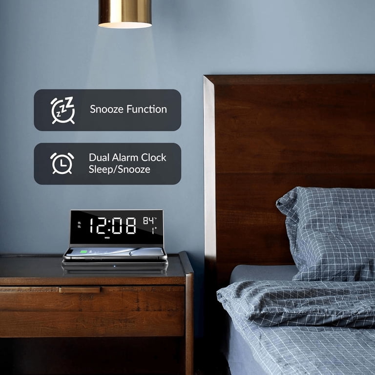 Supersonic Dual Alarm Clock 2-in-1 Wireless Charger SC-6025QI