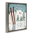 thumbnail image 3 of Stupell Industries Live To Ski Rustic Snow Sports Sports Painting Gray Floater Framed Canvas Art Print Wall Art, 18 x 18, 3 of 9
