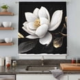 thumbnail image 5 of Gorgeous Flowers Sheer Curtains 96 Inches Long, White Gold Floral Botanicals Black Light Filering Curtains, Privacy Drapes Simi Floor to Veiling Curtain for Living Room Bedroom Large Window Treatment, 5 of 9