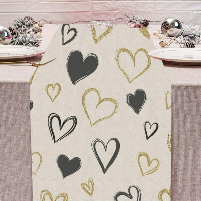 Feltree Colorful Table Flag Valentine's Day Restaurant Living Room Tabletop Decoration Wedding Anniversary Ambience Decoration 4 Sizes Available