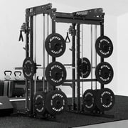 RitFit M1 Pro Smith Machine with Cable Crossover System, Multi-Function Squat Rack Power Cage for Home Gym, Power Rack and Packages Black(bp260 Package