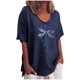 thumbnail image 1 of Camisas sexy para mujer Cuello redondo Manga corta Tops Impreso Blusa regular Fridja zx2063, 1 of 5