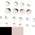 thumbnail image 4 of Fofosbeauty 24 PCS Toe Nail Designs 2022, Short Square Press on Toenails, Elegant B&W, 4 of 9