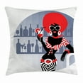 thumbnail image 1 of Alcohol Throw Pillow Cushion Cover, Glamourous Retro Party Girl in Fashion Clothes at the Disco Drinking Fruit Cocktail, Decorative Square Accent Pillow Case, 20 X 20 Inches, Multicolor, by Ambesonne, 1 of 2
