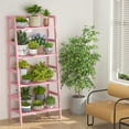 thumbnail image 5 of Ladder Bookshelf, 4-Tier Open Shelf for Living Room Bedroom Office Pink, 5 of 7