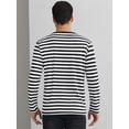 thumbnail image 3 of DARING DIVA Men's Striped Sweatshirts  Stripes Long Sleeve Casual T-Shirt S Black White, 3 of 6