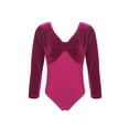 thumbnail image 1 of Raenseen Justaucorps de Danse Ballet pour Filles Manches Longues Costume de Danse Rose&Rouge 120, 1 of 8