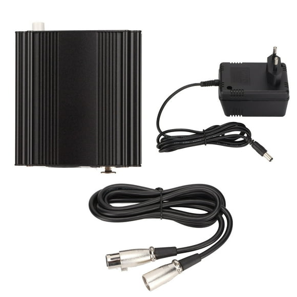 48 V Phantom Power Supply Professional Phantom Power with XLR 3 Pin Cable for Music Recording EquipmentEU Plug 220V