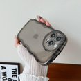 thumbnail image 3 of Para iPhone 13 Pro Max Case 6.7 ", lindo estuche transparente de amor, con marco de cámara de corazón de amor borde ondulado transparente protección completa suave TPU a prueba de golpes teléfono, 3 of 5