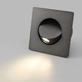 thumbnail image 2 of LUMINTURS 3W LED Wall Recessed Step Stair Lighting Bedside Reading Light Fixture Hidden On/Off Switch Adjustable Warm White Black Square, 2 of 4