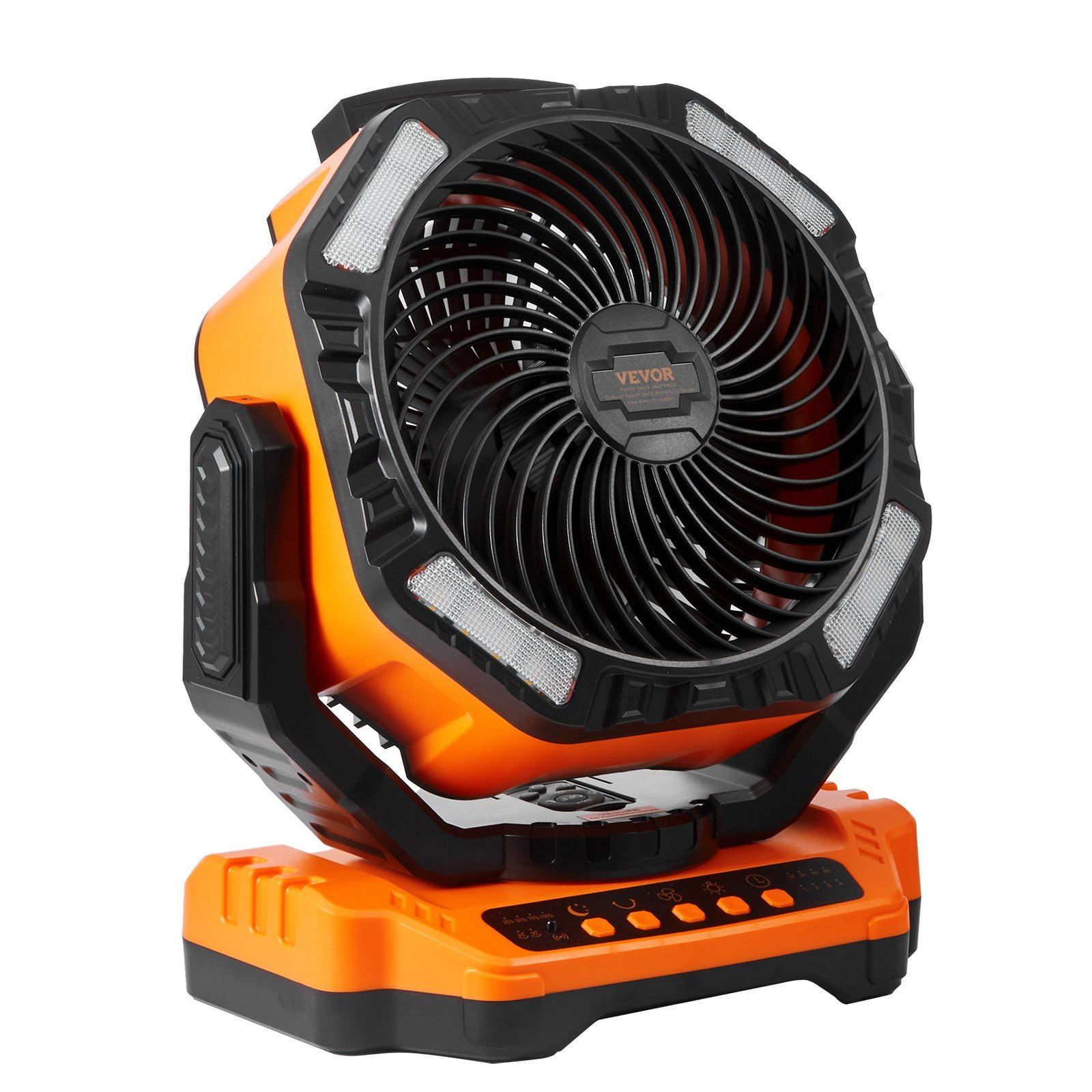 VEVOR Portable Fan Rechargeable 13 inch, Battery Powered Fan with LED Lantern, 4 Speeds Adjustable & 45/90Automatic Swivel & Timer , USB Battery Operated Fans for Travel Bedroom Home Camping Office