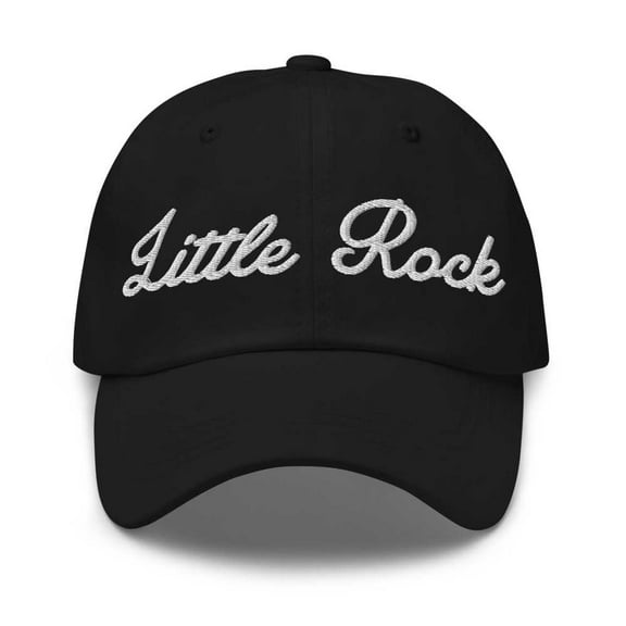 Little Rock Baseball Cap Little Rock Dad Hat Bold Script Texas TX Hat Embroidered Souvenir Gift Black
