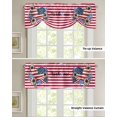 thumbnail image 4 of Tie Up Valance Curtain for Kitchen, Independence Day Daisy Love Heart Rod Pocket Short Curtains Adjustable Tie-Up Shade Valances, Red Stripes and Stars Window Treatment for Bathroom Living Room Bedroom, 4 of 7
