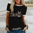 thumbnail image 2 of JeashCHAT Easter Shirts for Women Bunny Rabbit Egg Print Women Summer Sexy Happy Easter Print Regular Women Round Neck Short Sleeves Top, 2 of 5