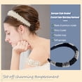 thumbnail image 4 of Qarigey Diadema con cuentas de cristal, esponja gruesa Flexible, Color a juego, tejido con diamantes de imitación, tocado para mujer, adorno de boda Accesorio para el cabello Blanco claro + negro Qarigey  AP010972-06B, 4 of 6
