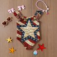 thumbnail image 7 of 4th of July Girls One Piece Swimsuits Size 6-7 Swim Bikini Sets Patriotic American Flag Stars Striped Summer Flutter Sleeve Beach Vacation Freedom Cute Bathing Suit Deep Red 5-6 Years, 7 of 7