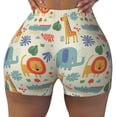 thumbnail image 2 of Salouo Jungle Animals Print Women's Athletic Shorts,Booty Shorts Biker Shorts High Waisted Elastic Workout Shorts for Yoga Gym Running Sports-XX-Large, 2 of 8