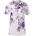 thumbnail image 4 of Camisa con botones Mujer Manga corta Cuello en V Solapa Estampado floral Blusas Verano Casual Tops Pompotops  qwe20460, 4 of 6