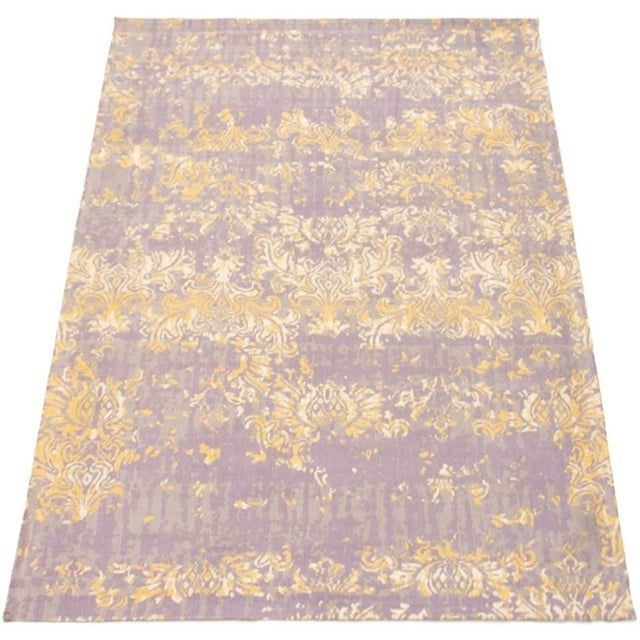 ECARPETGALLERY 5'3" x 7'10" Contemporary Collage Handmade Area Rug for Living Room, Dining Room and Bedroom in Grey