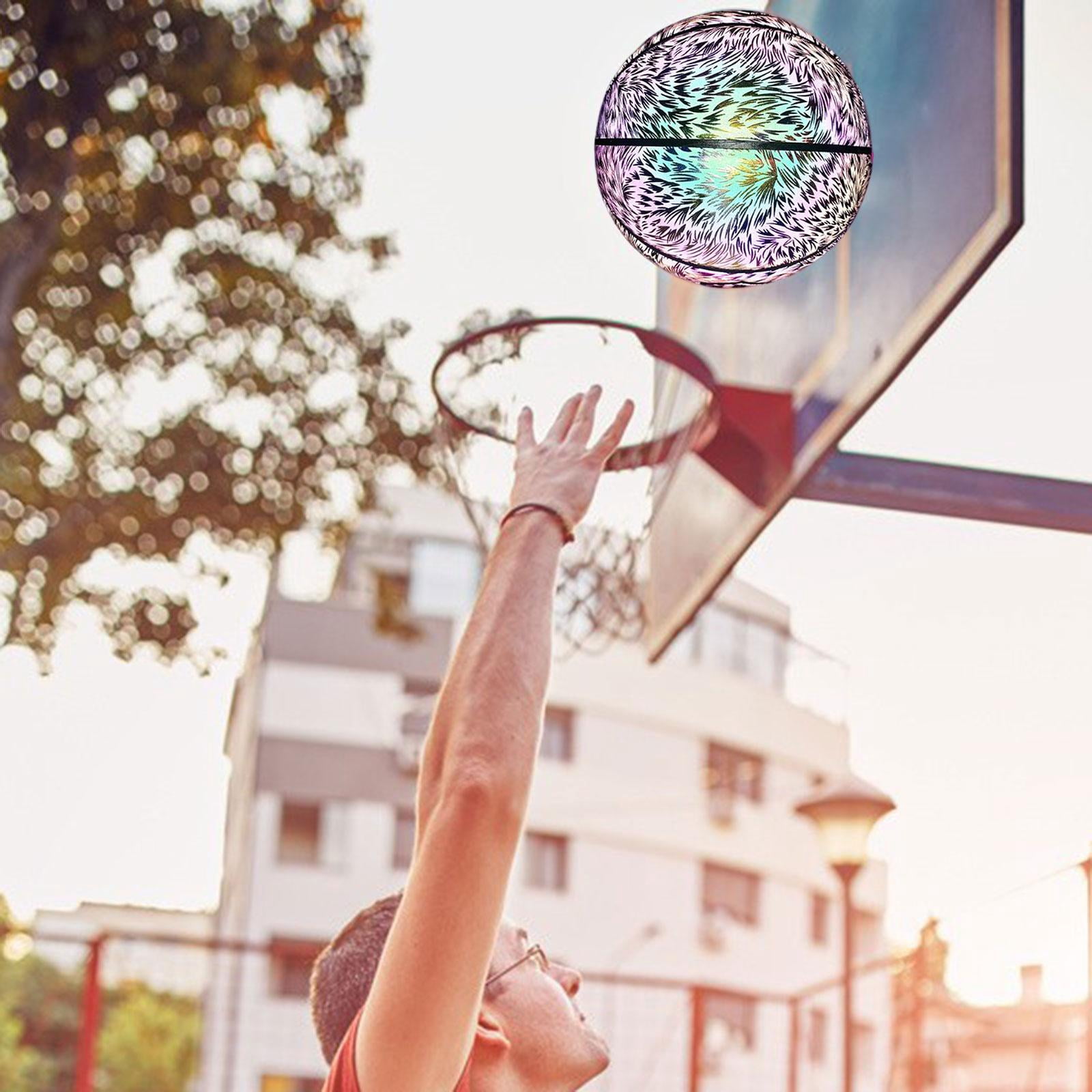 PU Glowing Basketball Training Equipment Glow in The Dark for Girls Boys Style C