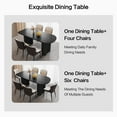 thumbnail image 5 of QEZEOM 63" Dining Table Set for 4, Dining Room Table and 4 Chairs Set,5 Piece Modern Dining Table Set, Kitchen Table with Chairs Set for Dining Room Furntiture, Black, 5 of 8