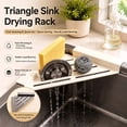 thumbnail image 4 of Kitchen Sink Corner Caddy Sponge Holder Drain Rack Organizer for Dishcloth Cleaning Soap Brushes, 4 of 6