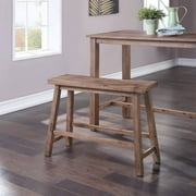 Boraam Wood Sonoma Bench in Barnwood Wire-Brush/Brown Finish